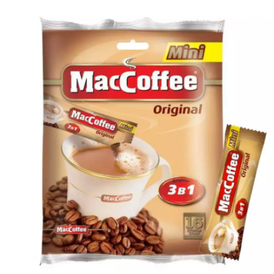 MacCoffee Original Coffee Mix 3 In 1 Mini - 192 gm (12 gm X 16 Sachets)